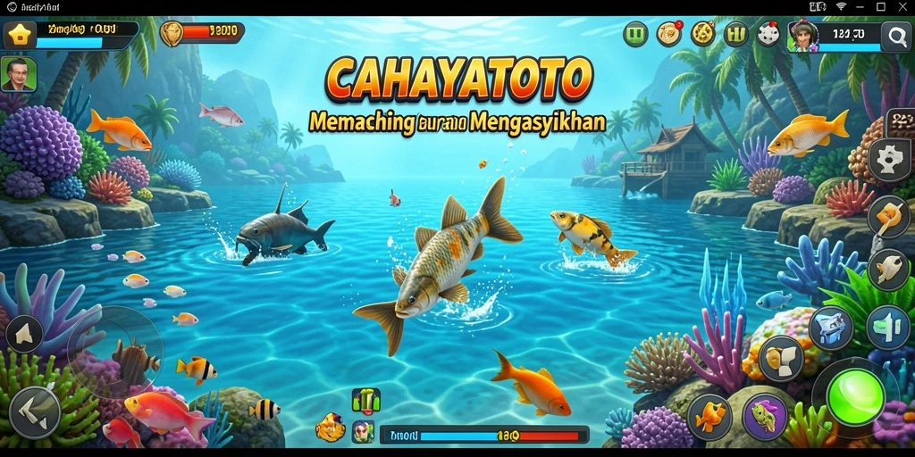 Gameplay CAHAYATOTO yang menarik saat menangkap ikan besar.