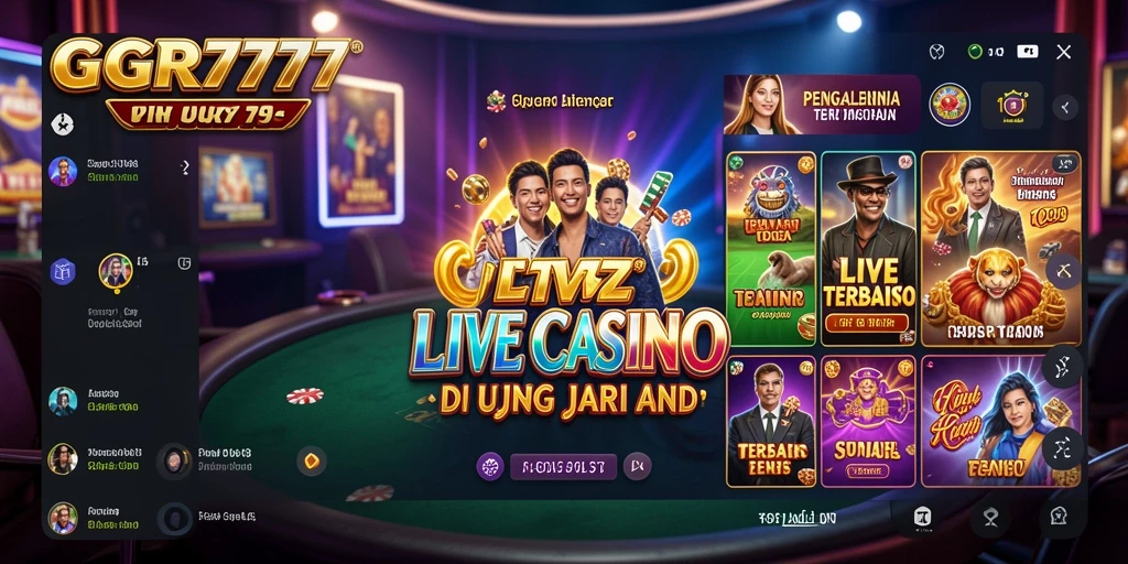Tampilan screenshot GGR7777 menampilkan dealer live dalam permainan casino.