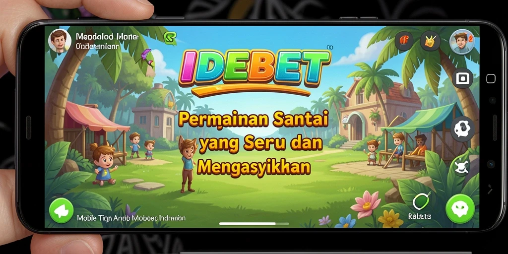 Tampilan gameplay IDEBET yang ceria dan menghibur.