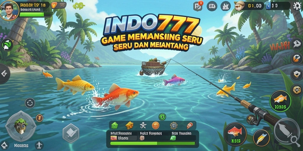 Tampilan gameplay seru dari INDO777 saat memancing ikan.