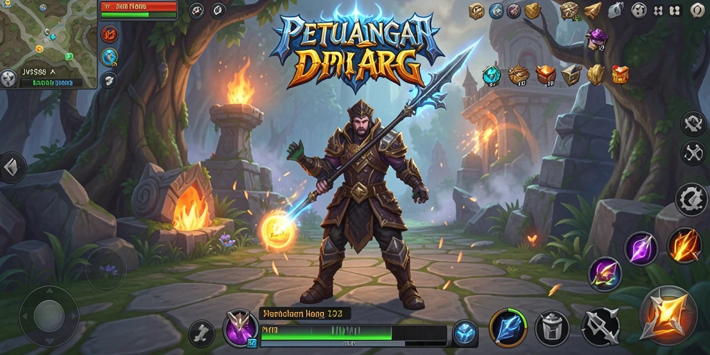 Screenshot menampilkan pertarungan epic dalam game ARPG JVS88.