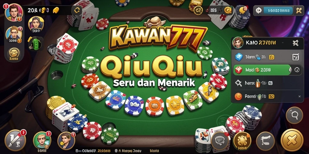 Tampilan gameplay KAWAN777 yang menegangkan di QiuQiu.