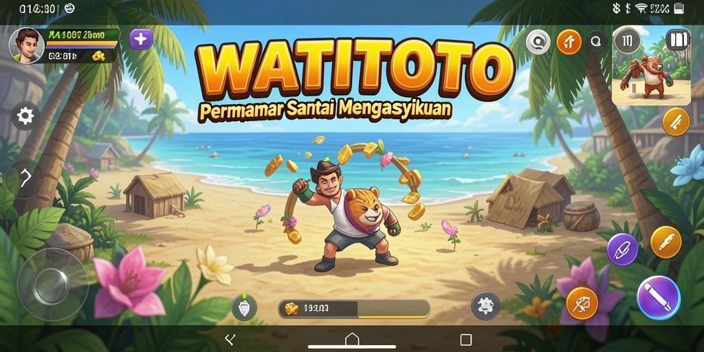 Screenshot gameplay WATITOTO dengan grafis yang cerah dan menarik.